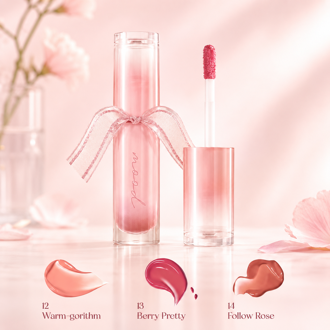 Peripera Ink Mood Glowy Tint Peritage — shades 12 Warm-gorithm, 13 Berry Pretty, 14 Follow Rose