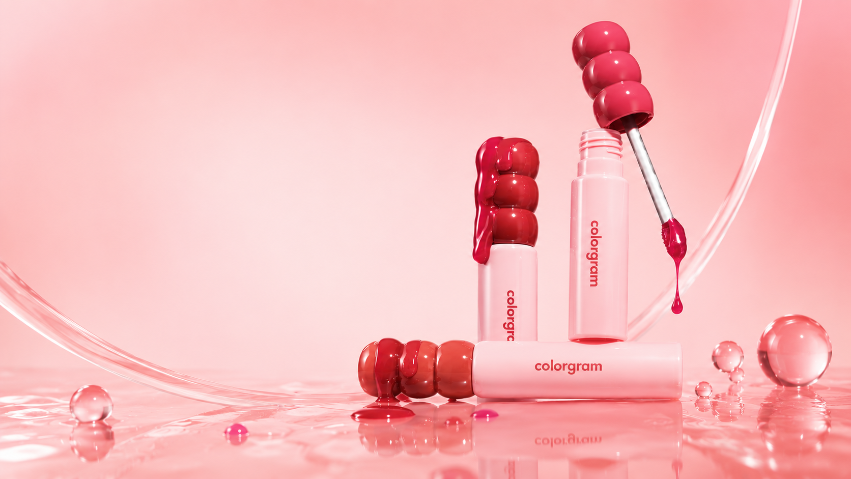 PRILU K-Beauty — colorgram glossy lip tints on rose